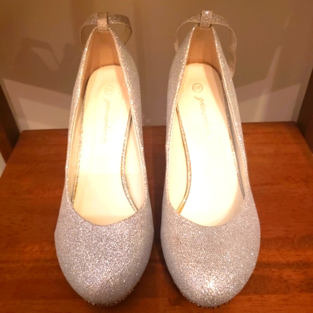 Sparkly Silver Heels